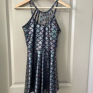 Mermaid Scale Dress with Strappy Back
